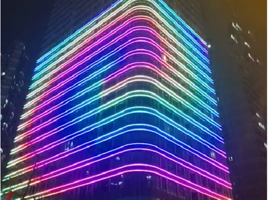 恒彩光電寶安松崗燈光亮化項(xiàng)目開始試燈